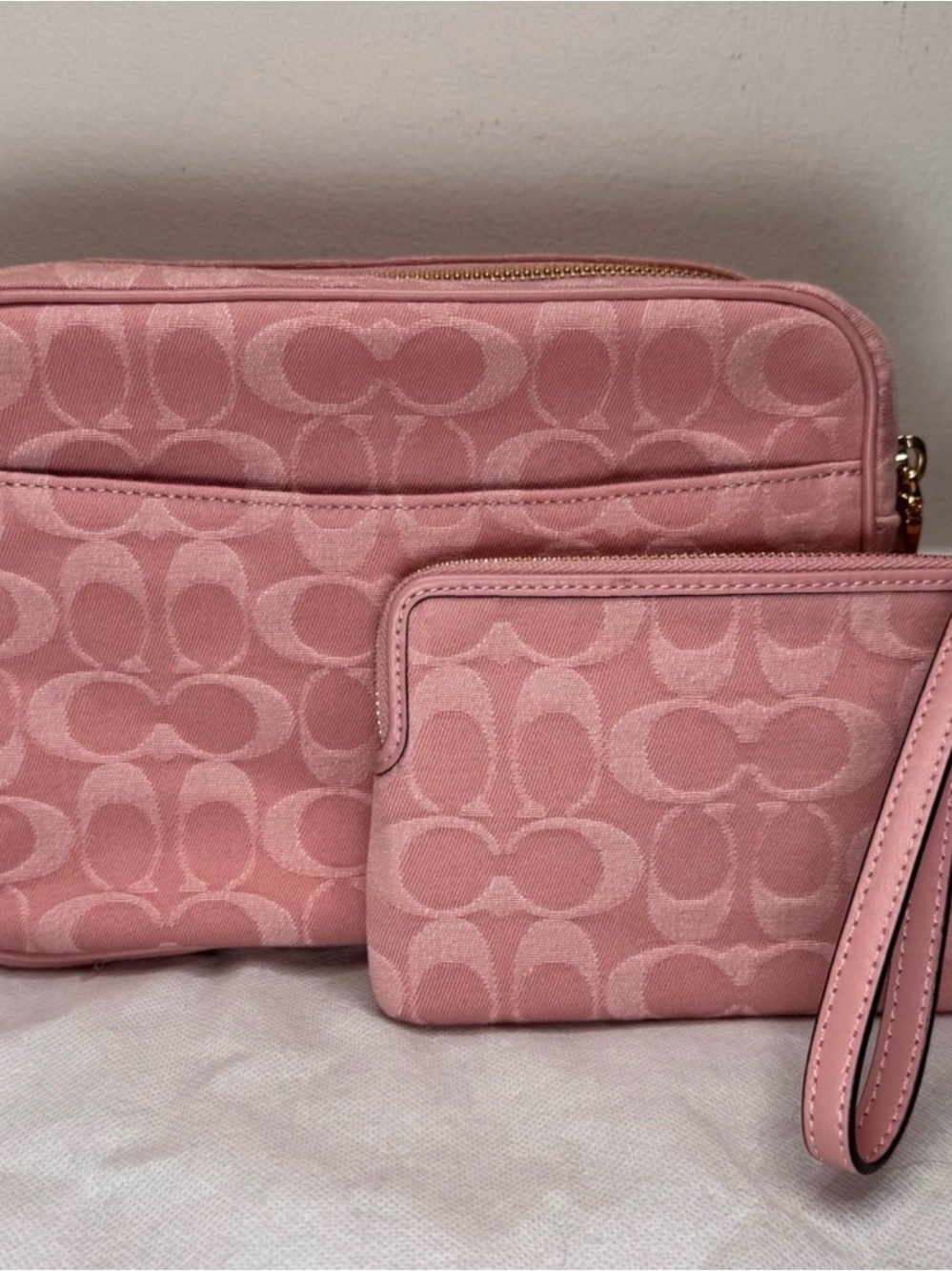 Coach Carey Shoulder/Crossbody Bag In Signature Denim/Gold/Light Pink CER69 - Picture 2 of 16